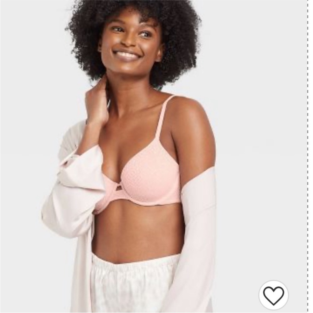 Brand‎ new with Tags Auden Unlined Molded Lace Bra Size 34B Pink
